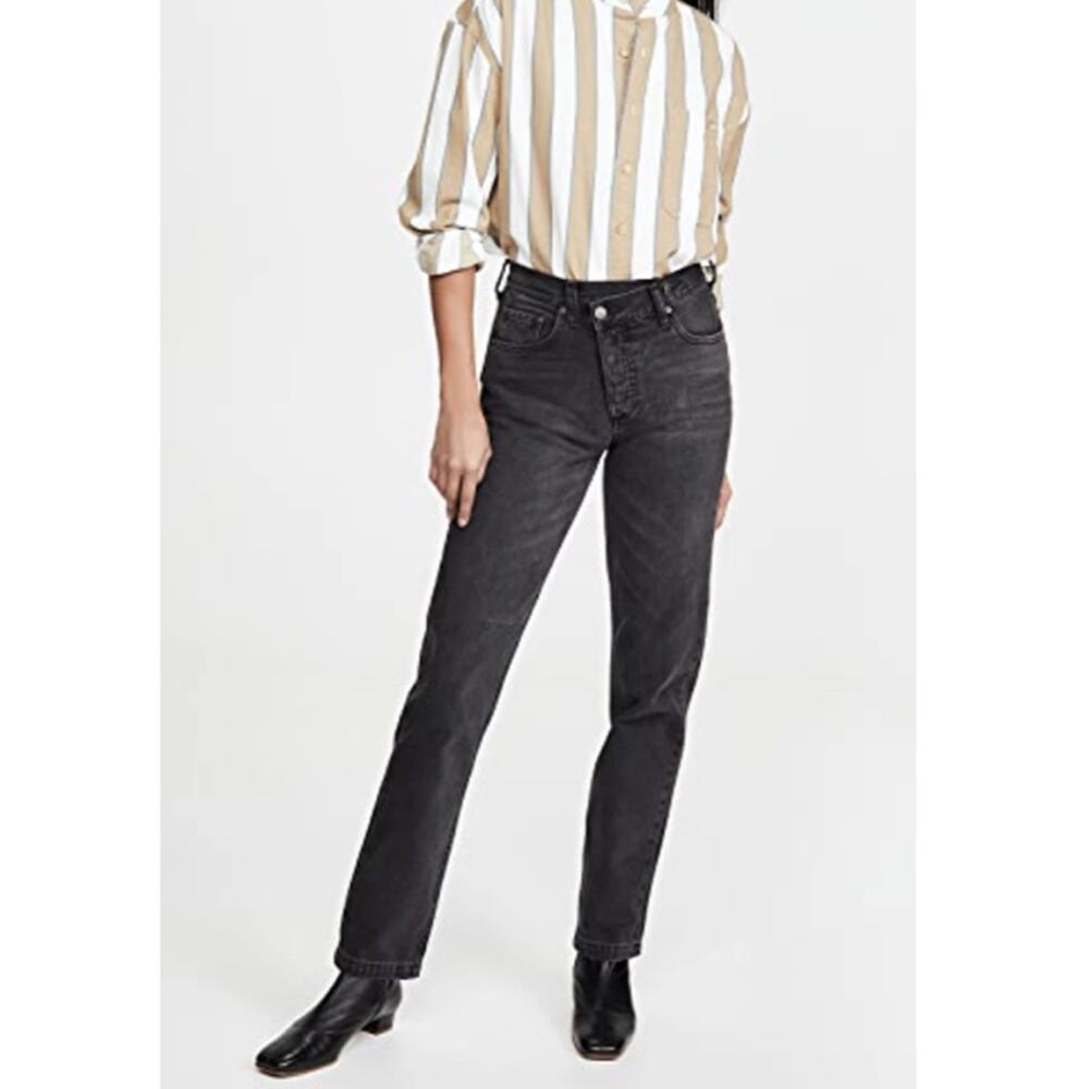 Boyish Women's Casey High Rise Jeans Midnight Cowboy Non-Stretch Black Size 30